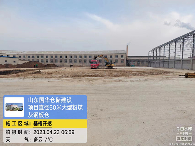 郑州大型粉煤灰钢板仓直径50米项目进场